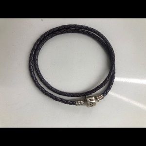 Pandora Black Braided Double-Leather Bracelet